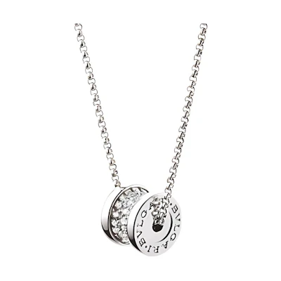 BVLGARI B.ZERO1 Fashion Elegant 18k White Gold Necklace Unisex Couple Design 351117