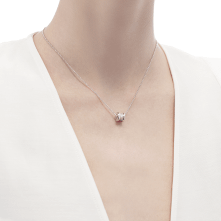 BVLGARI B.ZERO1 Fashion Elegant 18k White Gold Necklace Unisex Couple Design 351117 圖 9