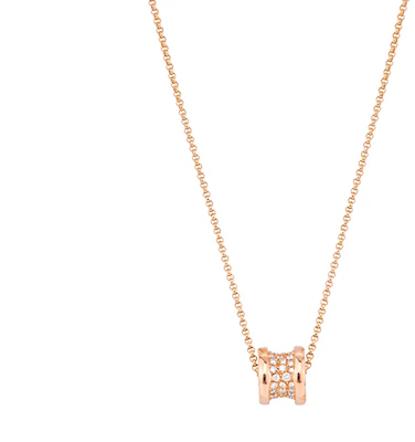BVLGARI B.ZERO1 Full Diamond 18K Rose Gold Necklace Unisex Couple Rose Gold. CL857518-351116 Purchase BVLGARI B.ZERO1 Full Diamond 18K Rose Gold Necklace Unisex Couple Rose Gold. CL857518-351116