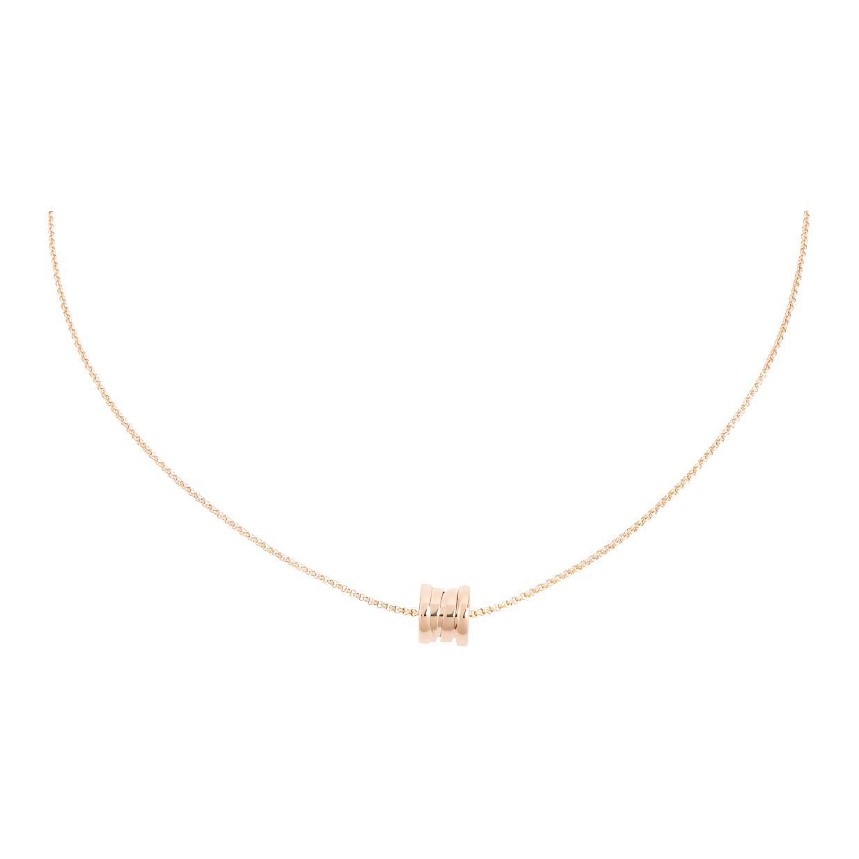 BVLGARI B.ZERO1 Mini Pendant Necklace 18K Rose Gold Unisex Couple Design. 357255