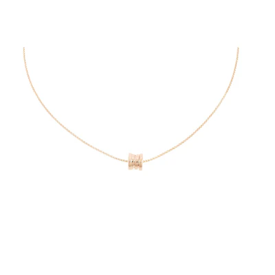 BVLGARI B.ZERO1 Mini Pendant Necklace 18K Rose Gold Unisex Couple Design. 357255