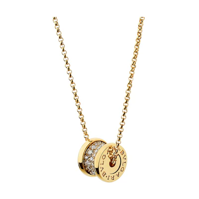 BVLGARI B.ZERO1 Necklace Full Diamond 18k Gold Unisex Couple Matching. 357496