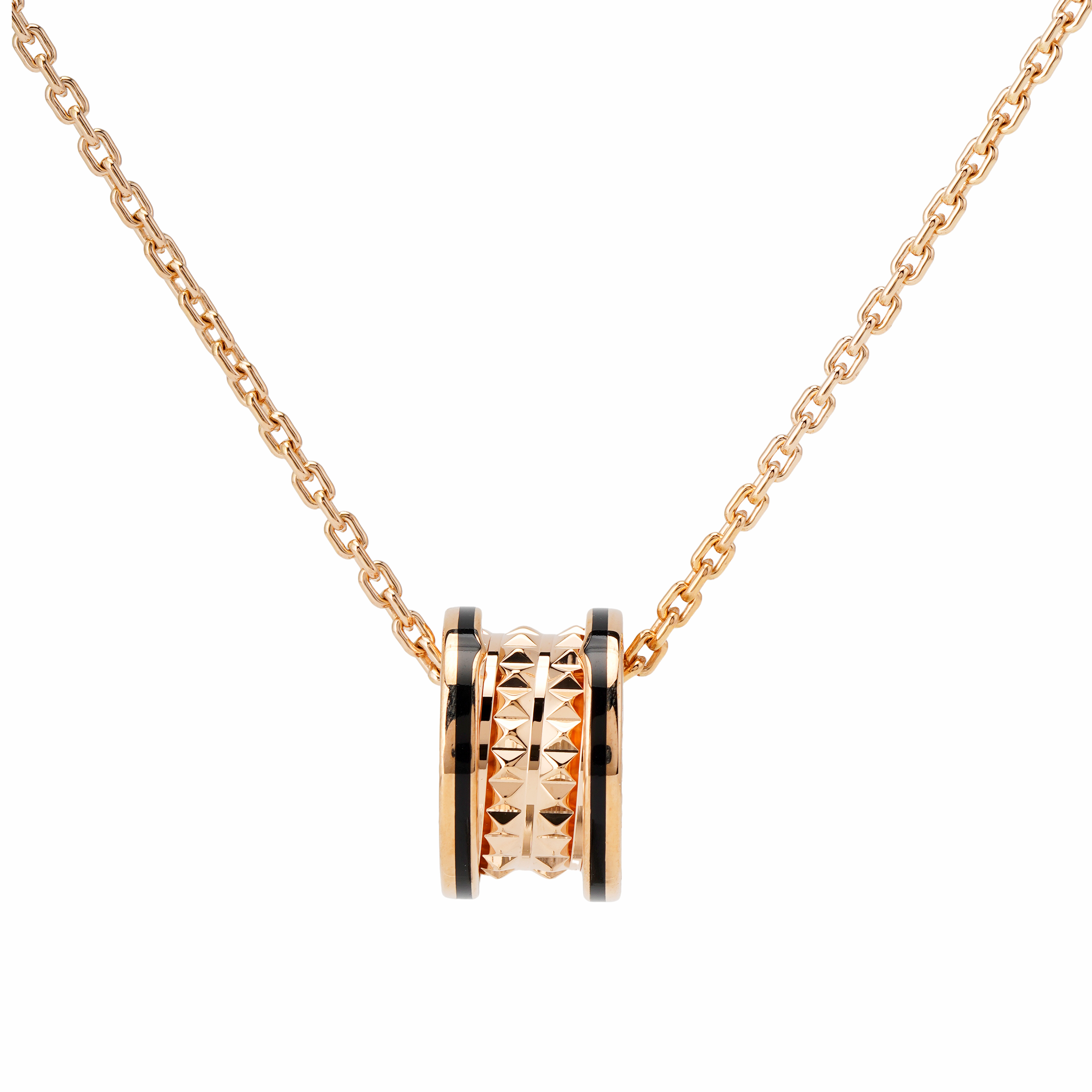 BVLGARI B.ZERO1 Pendant Necklace 18K Rose Gold Unisex Couple Design. CL859091-358054
