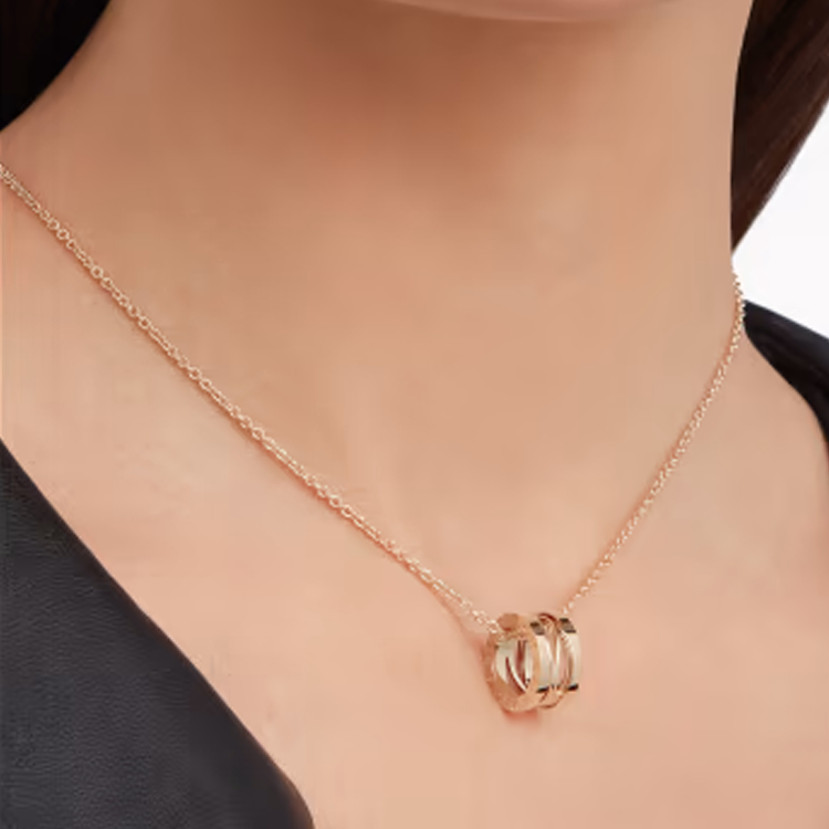 BVLGARI B.ZERO1 Rose Gold Pendant Necklace - Unisex Couples Minimalist Jewelry. 353795 圖 7