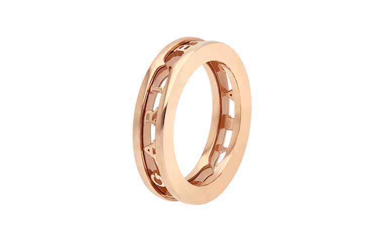 BVLGARI B.ZERO1 Rose Gold Ring Single Band Unisex Couple Design 358715