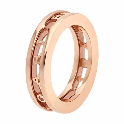 BVLGARI B.ZERO1 Rose Gold Ring Single Band Unisex Couple Design 358715