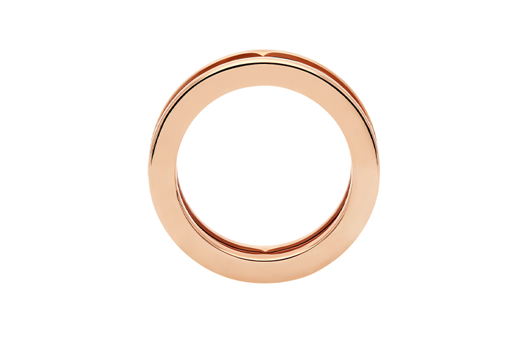 Shop BVLGARI B.ZERO1 玫瑰金戒指 單圈 男女情侶款設計 358715