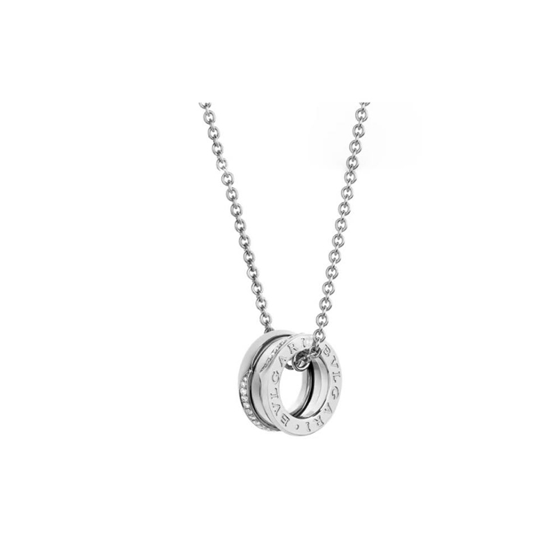 BVLGARI B.ZERO1 Series 18K White Gold Necklace Unisex Couple Design 359618