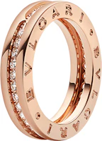 Lookbook BVLGARI B.zero1 玫瑰金單圈戒指 男女同款 情侶飾品 342897