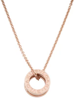 Shop BVLGARI B.ZERO1 小款18K玫瑰金項鍊 情侶款 男女適用 玫瑰金。 CL852407-335924