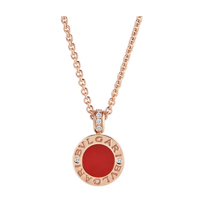 BVLGARI Bvlgari Bvlgari 18K Rose Gold Elegant Reversible Necklace Unisex. 352883