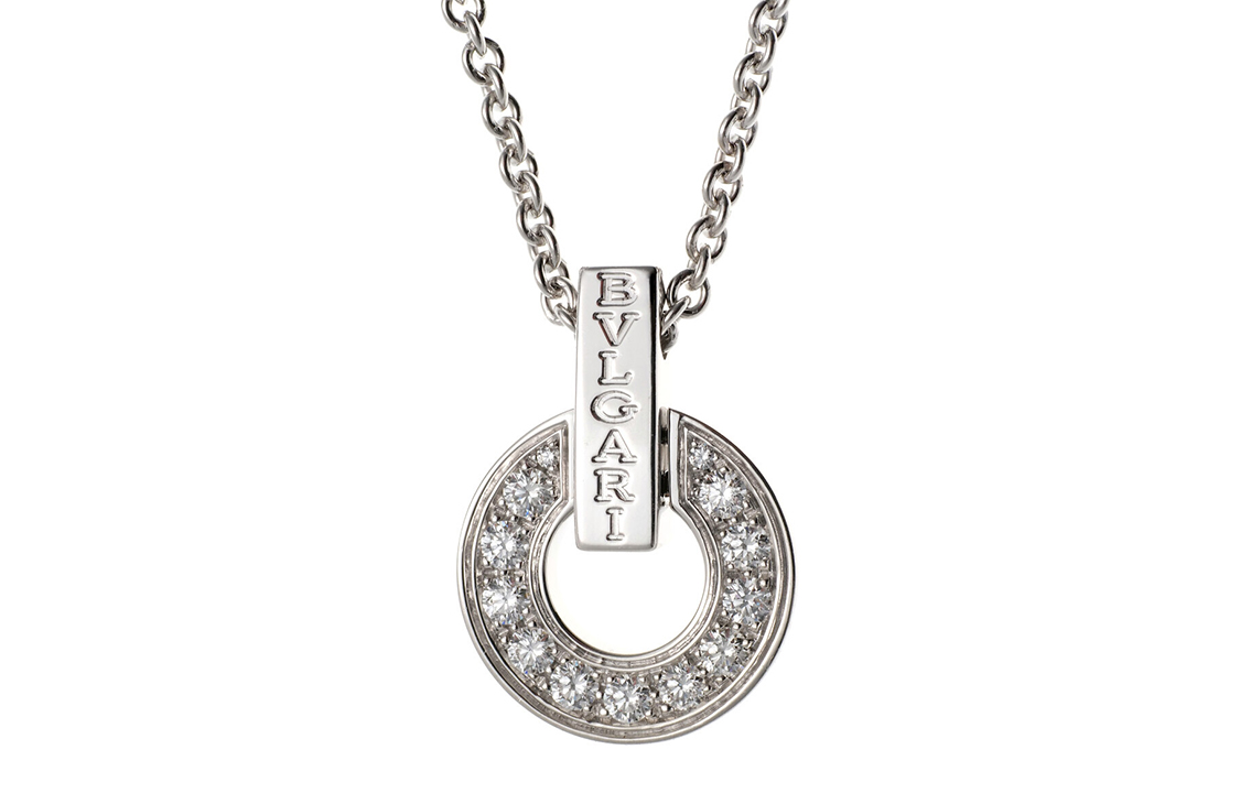 BVLGARI BVLGARI Full Diamond Hollow Necklace 18K White Gold Unisex Jewelry CL859064-357938