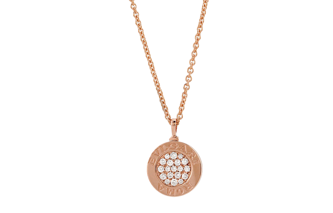 BVLGARI BVLGARI Full Diamond Pendant 18K Rose Gold Necklace Unisex Couple Style 350815 圖 2