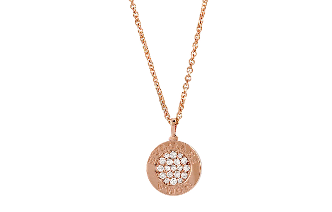 BVLGARI BVLGARI Full Diamond Pendant 18K Rose Gold Necklace Unisex Couple Style 350815 圖 3