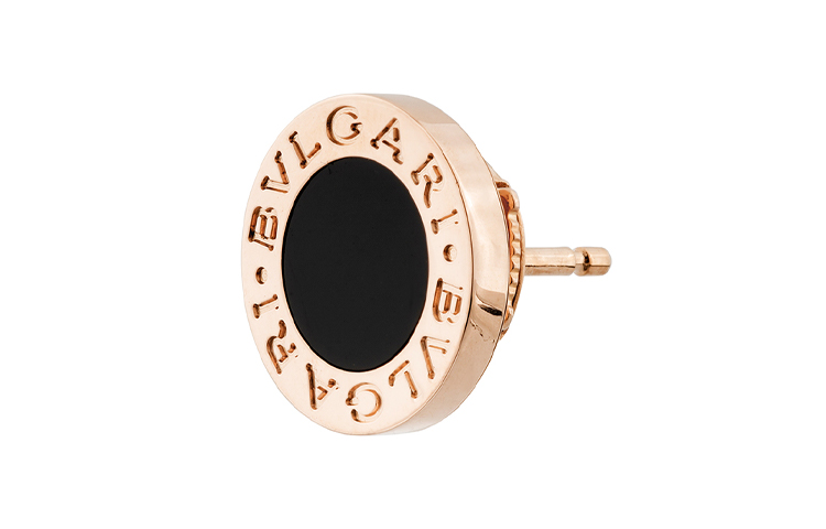 Lookbook BVLGARI BVLGARI Onyx 18K玫瑰金男女款耳環-情侶特別版。 OR858198-354730