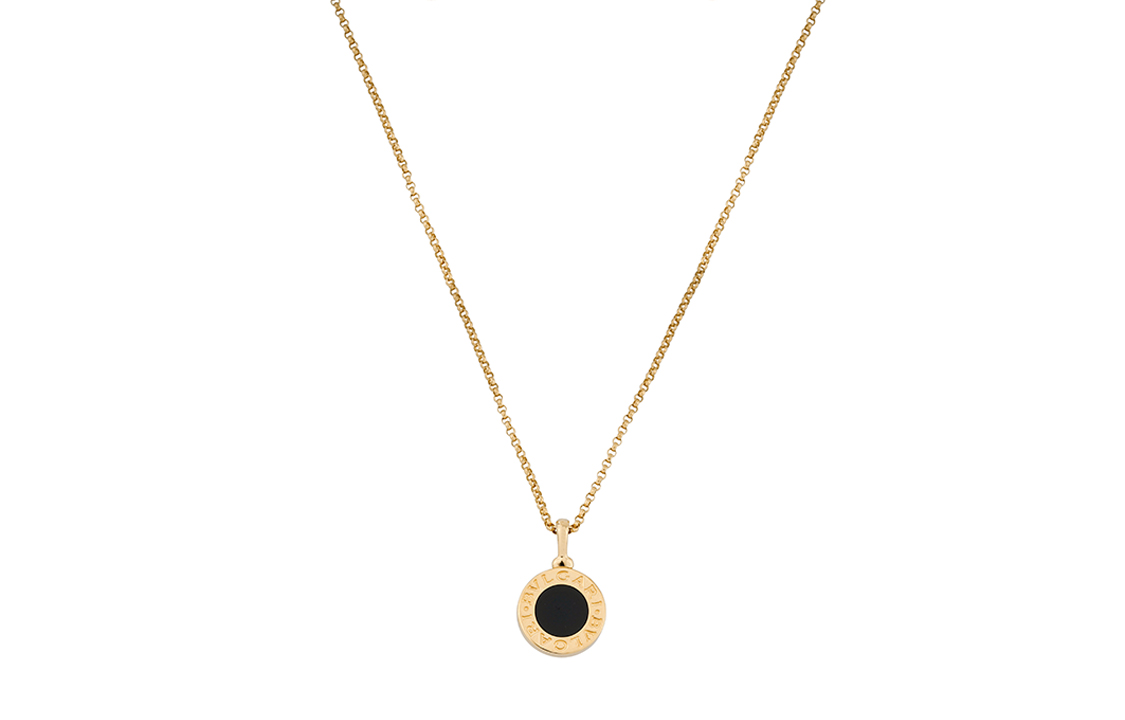 Shop 宝格丽BVLGARI 18K黄金黑玛瑙吊坠项链 男女情侣款 CL857216