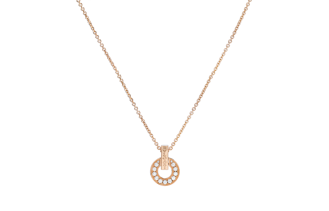 Lookbook BVLGARI BVLGARI系列18K玫瑰金鑽石項鍊 情侶款設計 男女適用 CL858774-357312