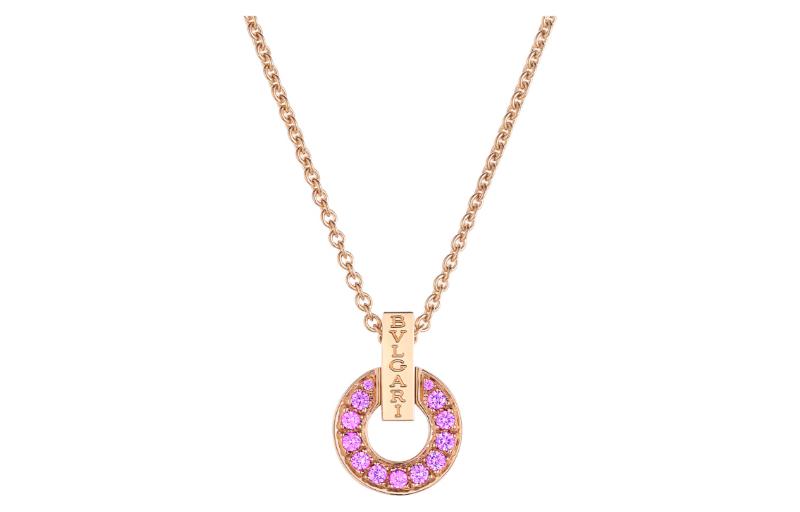 BVLGARI BVLGARI Series 18K Rose Gold Diamond Pendant Necklace Unisex 360053