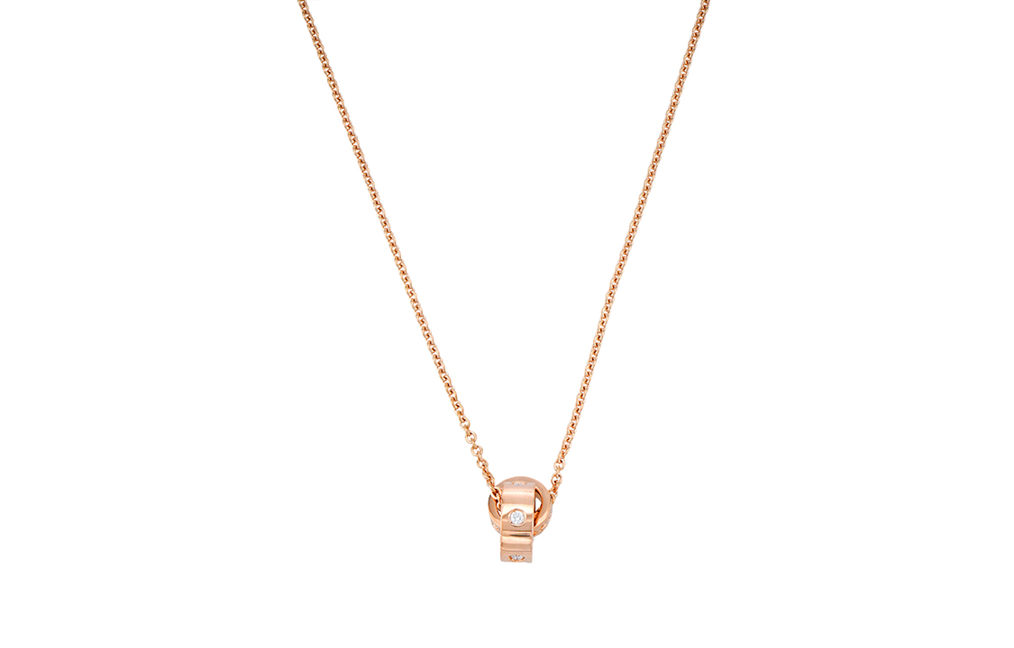 BVLGARI BVLGARI Series 18K Rose Gold Necklace with 5 Diamonds - Unisex Design. 354028