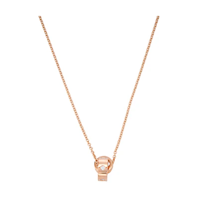 BVLGARI BVLGARI Series 18K Rose Gold Necklace with 5 Diamonds - Unisex Design. 354028