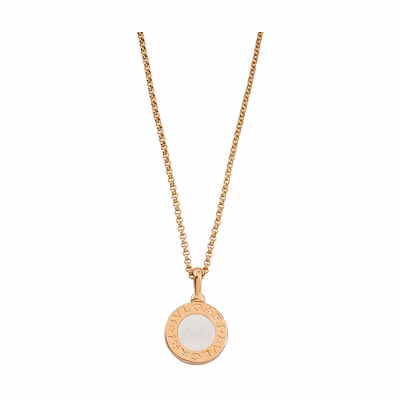 BVLGARI BVLGARI Series Rose Gold 18k Necklace with White Mother-of-Pearl Pendant. CL857198-350553