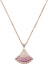 Shop BVLGARI DIVAS'' DREAM 18K玫瑰金鑽石寶石項鍊 男女情侶款 CL859274-358436