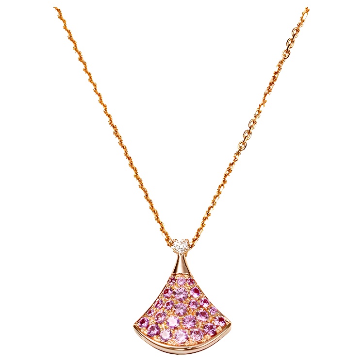 BVLGARI Divas' Dream 18K Rose Gold Diamond Pendant Necklace Unisex Pink CL858507-355889