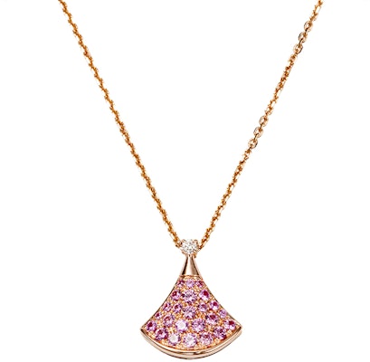 BVLGARI Divas'' Dream 18K玫瑰金鑽石吊墜項鍊 男女款 粉色 CL858507-355889 Shop BVLGARI Divas'' Dream 18K玫瑰金鑽石吊墜項鍊 男女款 粉色 CL858507-355889