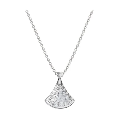 BVLGARI Divas' Dream 18k White Gold Diamond Pendant Necklace Unisex Silver. 351099