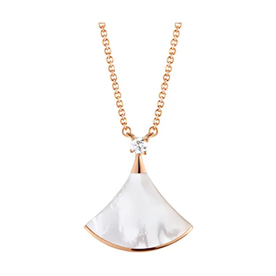 BVLGARI Divas' Dream Fan-Shaped 18K Rose Gold Necklace Unisex Couple Design CL856960-350062