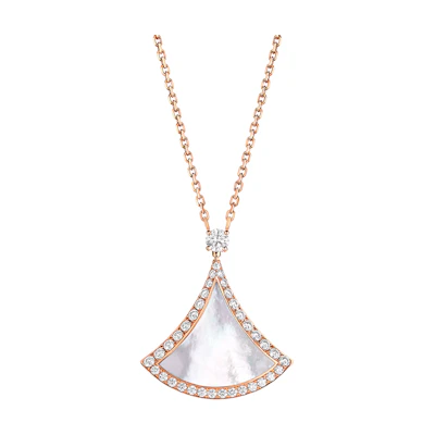 BVLGARI DIVAS' DREAM Fan-Shaped 18K Rose Gold Necklace Unisex Couple's Edition. 358671