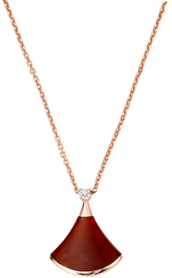 BVLGARI DIVAS' DREAM Fan-Shaped Red Carnelian 18K Rose Gold Necklace Unisex CL857199-350583 Purchase BVLGARI DIVAS' DREAM Fan-Shaped Red Carnelian 18K Rose Gold Necklace Unisex CL857199-350583