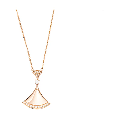 BVLGARI DIVAS' DREAM Fan Pendant Necklace 18K Gold Unisex Couple Design. CL856961-350063