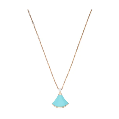 BVLGARI DIVAS' DREAM Necklace Blue 18K Rose Gold Unisex Couples Jewelry. CL857200