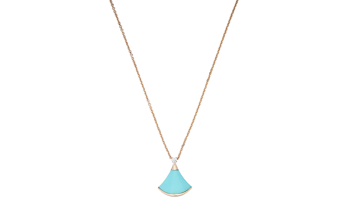 Shop BVLGARI DIVAS'' DREAM 藍色18K玫瑰金項鍊 情侶款 男女珠寶 項鏈。 CL857200