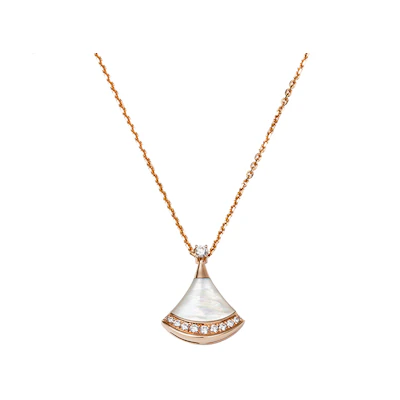 BVLGARI DIVAS' DREAM Necklace Rose Gold 18K Mother-of-Pearl Unisex Pendant. CL858847-358365