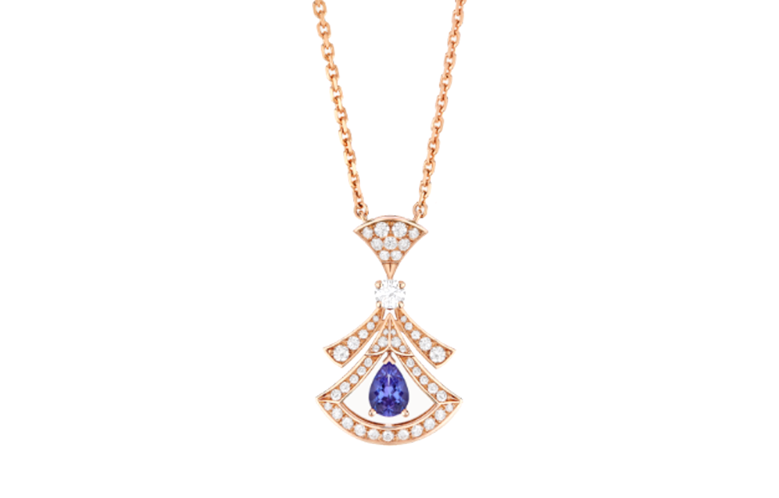 BVLGARI Divas' Dream Pendant 18K Rose Gold Necklace Unisex Blue Butterfly Design 360616 圖 2