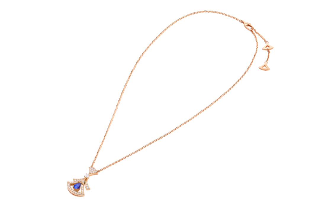 BVLGARI Divas' Dream Pendant 18K Rose Gold Necklace Unisex Blue Butterfly Design 360616 圖 3