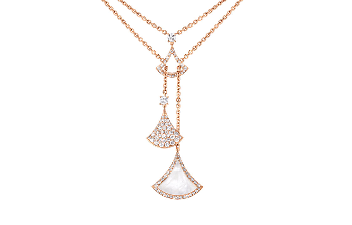 BVLGARI DIVAS’ DREAM Rose Gold 18k Diamond Necklace Unisex Couple Design 358682 圖 2