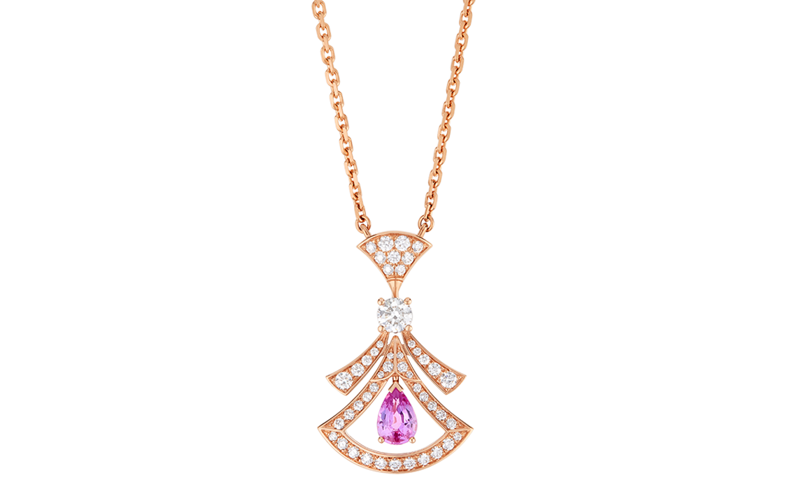 BVLGARI Divas' Dream Rose Gold Gemstone Necklace Unisex Couple Jewelry. 360615 圖 5