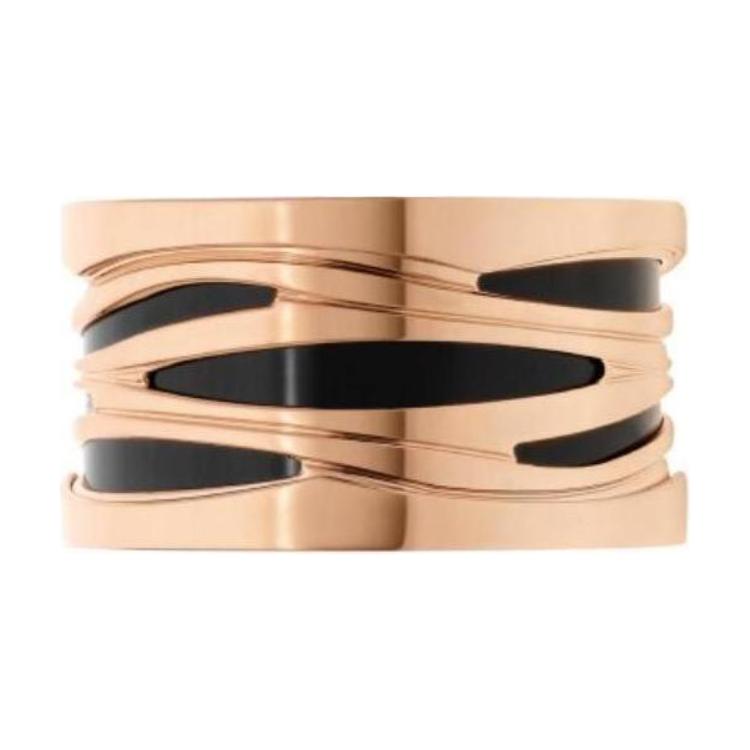 Shop BVLGARI 經典18K玫瑰金女性戒指 - 玫瑰金款式。 858575