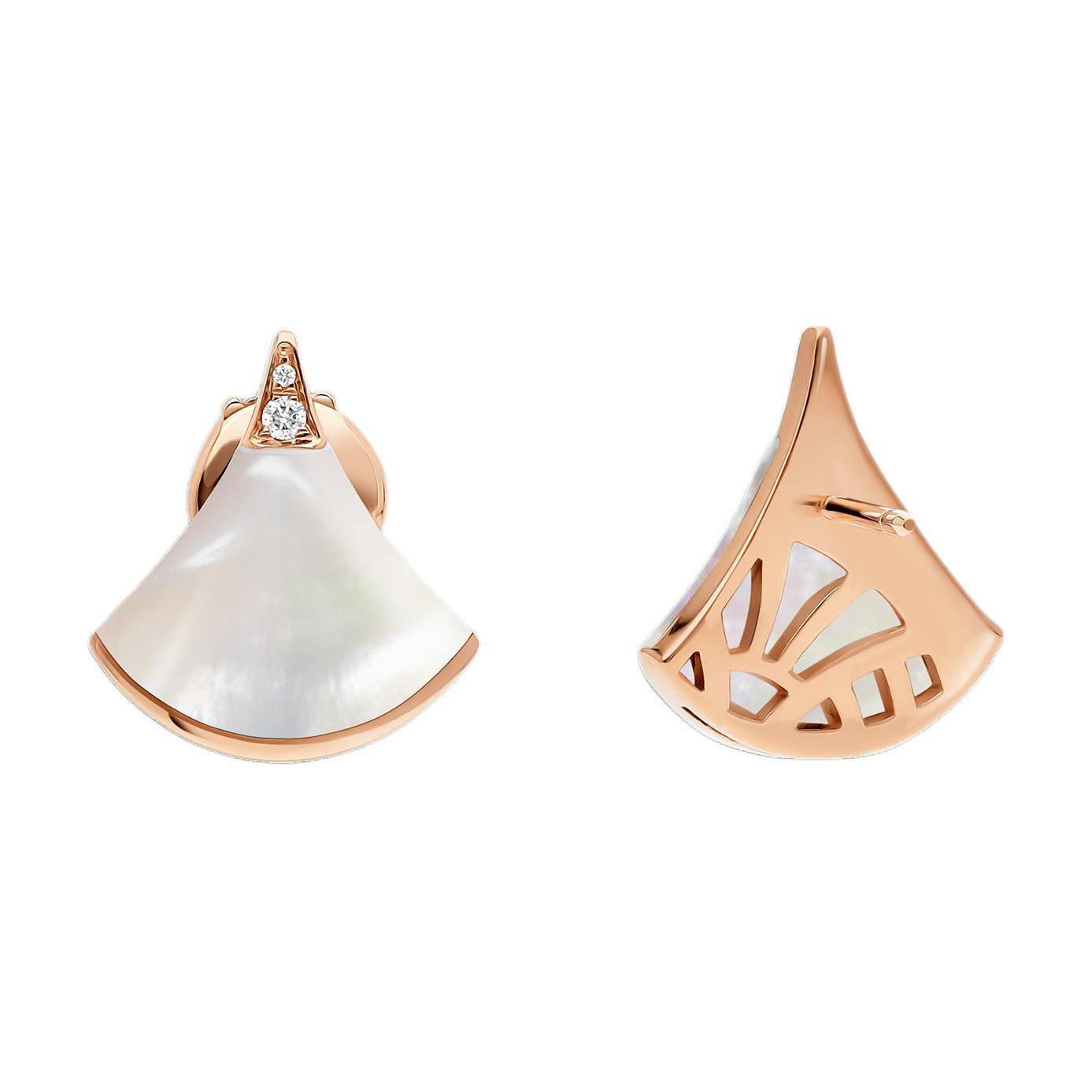 Lookbook BVLGARI 精緻設計 鑽石耳釘 男女情侶款 金色. OR857535