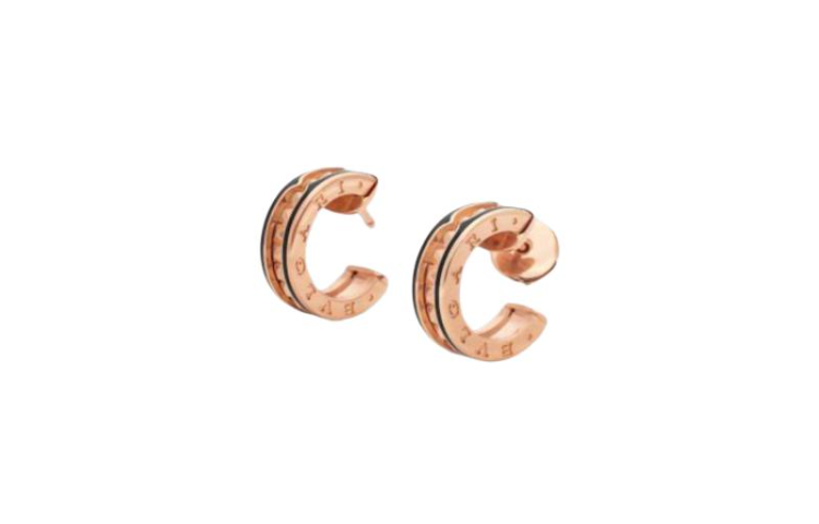 BVLGARI Rose Gold Ceramic Earrings Unisex Couples Design. 99178123