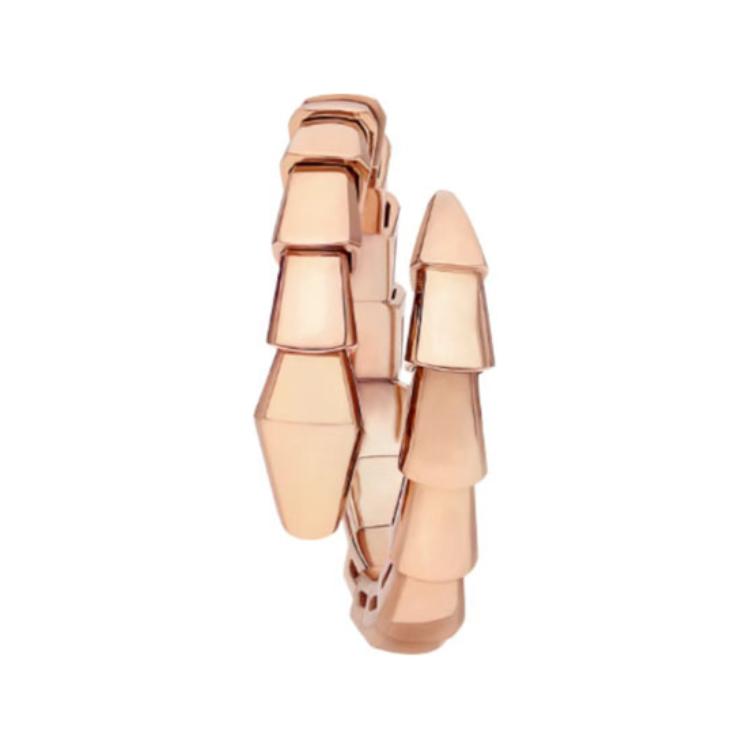 BVLGARI Rose Gold Ring Unisex Couple Design 358633