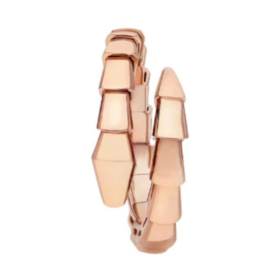 BVLGARI Rose Gold Ring Unisex Couple Design 358633