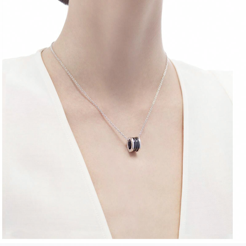 BVLGARI Save the Children Series Black Ceramic Silver Necklace Unisex Couple Style CL856977-349634 圖 3