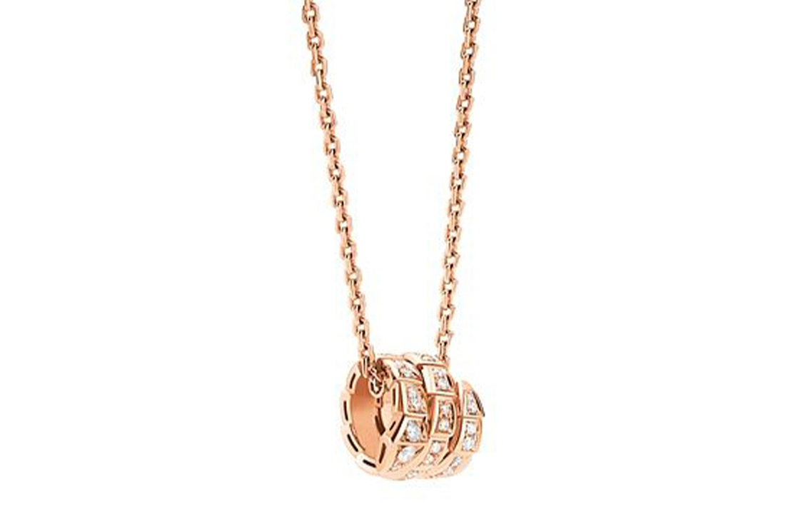 BVLGARI Serpenti Viper 18K Rose Gold Diamond Necklace Unisex Couple Design. CL858924-357795 圖 3