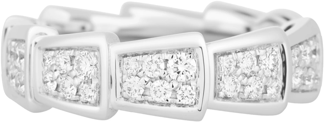 BVLGARI Serpenti Viper Full Diamond 18K White Gold Ring Unisex Couple Edition. AN857940 Buy BVLGARI Serpenti Viper Full Diamond 18K White Gold Ring Unisex Couple Edition. AN857940