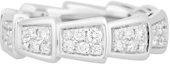 Buy BVLGARI Serpenti Viper Full Diamond 18K White Gold Ring Unisex Couple Edition. AN857940