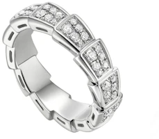 Order BVLGARI Serpenti Viper全鑽18K白金戒指情侶款式 AN857940